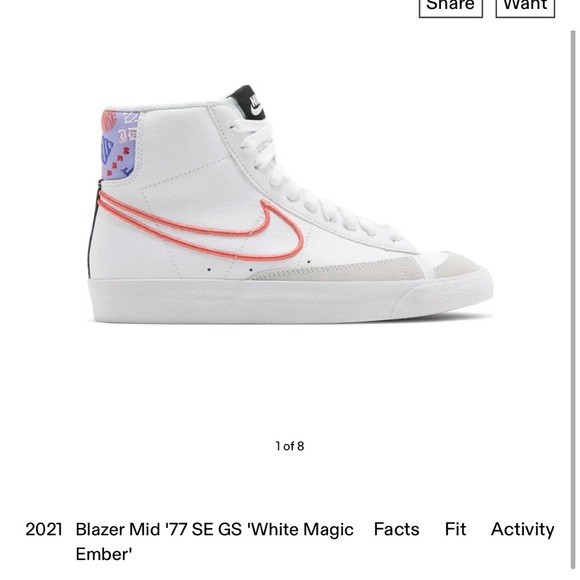 2021 blazer mid ‘77 SE GS white magic facts fit activity ember - Picture 1 of 6